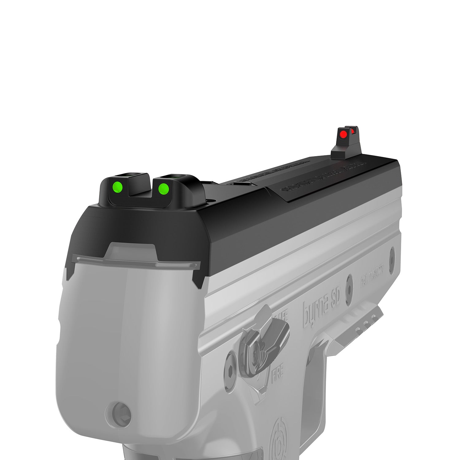 Byrna top slide back angle view