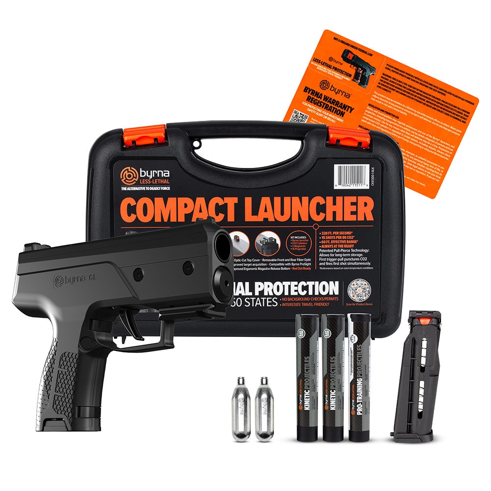 Black Byrna Compact Launcher Universal Kit with Additional Accessories