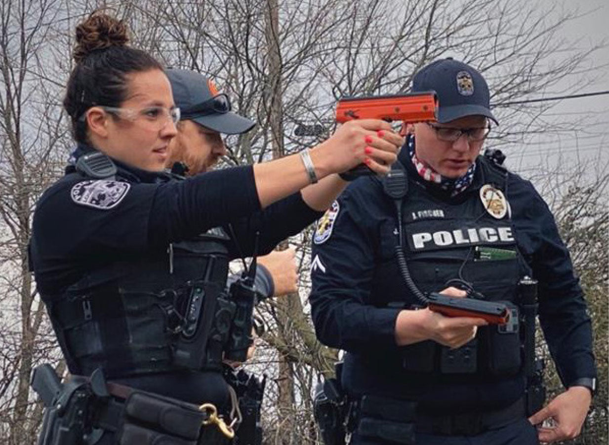 Group of Police Officers Using Byrna Launchers